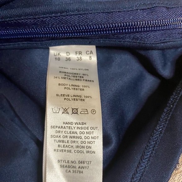 Jacques's vert collection Blouse navy blue with beaded silver very elegant - Picture 4 of 5